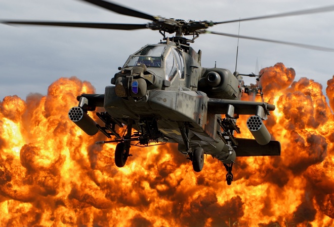 apache, напалм, огонь, вертолет, Ah-64d, взрыв, кабина, лопасти