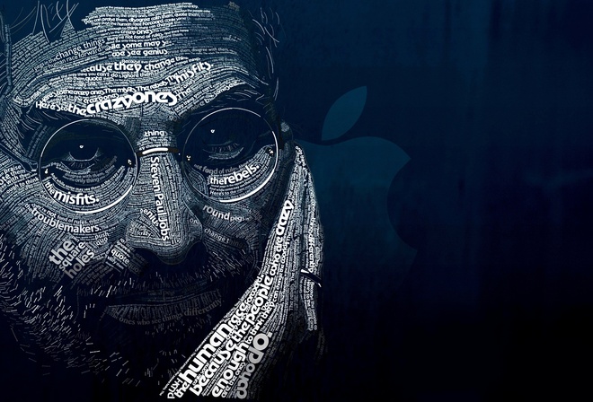 , iphone, ipod, black, background, Hi-tech, apple, man, ipad, words, steve jobs