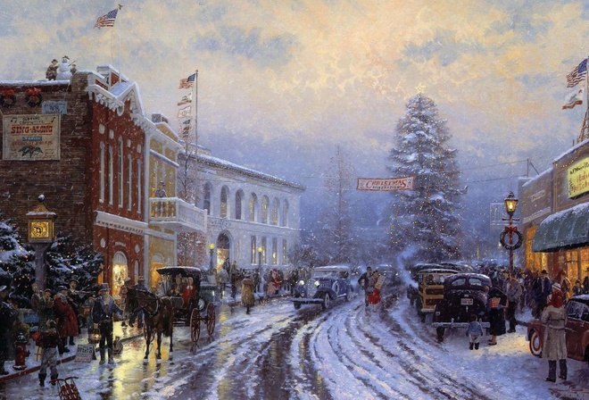 , thomas kinkade, , Christmas, , 