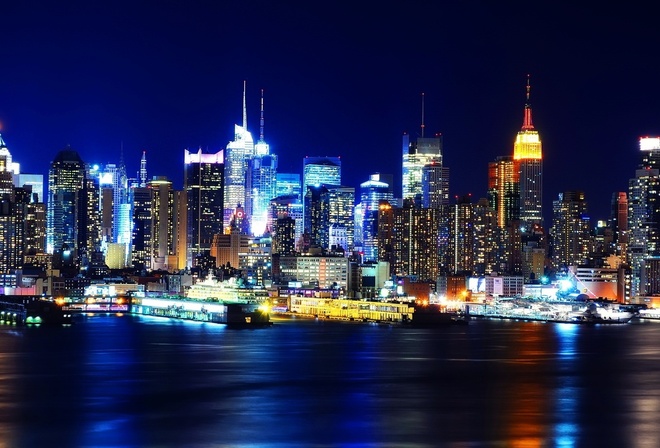 , -, new york, Manhatten, night, usa, 