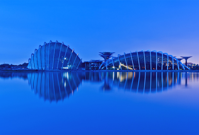 reflection, , singapore, Malaysia, evening, , gardens by the bay