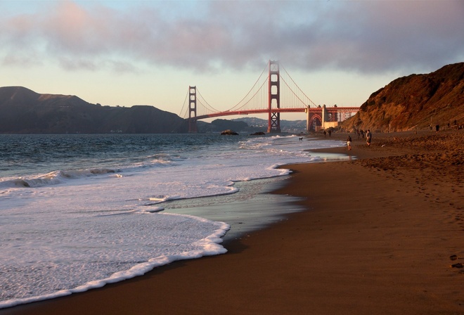 -, usa, Golden gate bridge, california, beach, san francisco