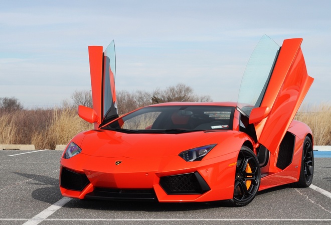 lamborghini, aventador, lp700-4, orange, , , , ,  