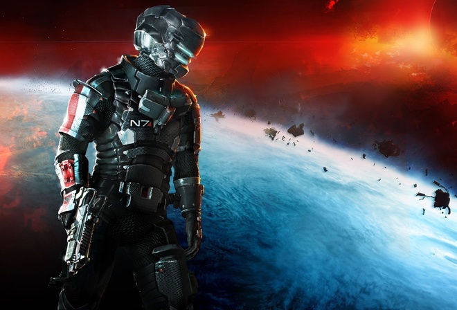 mass effect 3,  n7,  , n7 armor, isaac clarke, Dead space 3, dlc