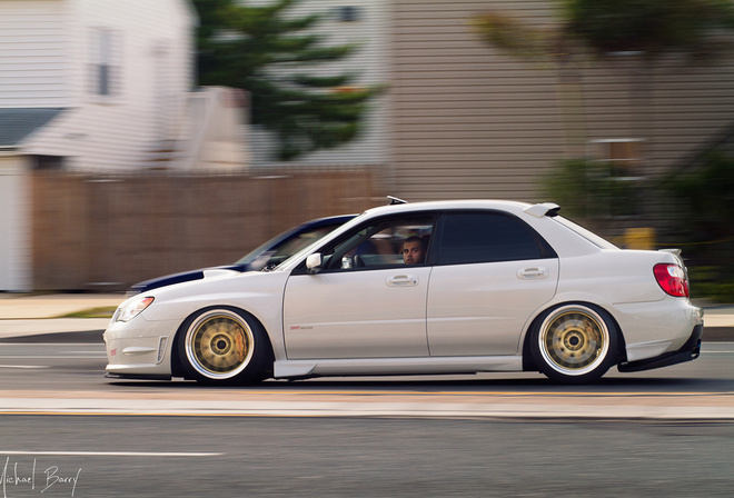 Subaru, white, sti, impreza, wrx, rigshot, stance