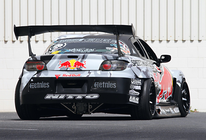 tuning, Mazda, sportcar, drift, competition, team, rx-8, widebody, spoiler, rims, red-bull racing