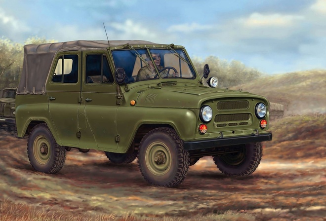 армейский, советский, Уаз-469, автомобиль, внедорожник