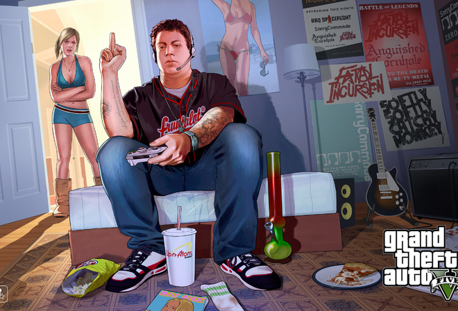 Grand Theft Auto V, Rockstar Games, gta, , , , , , , Tracey and Jimmy