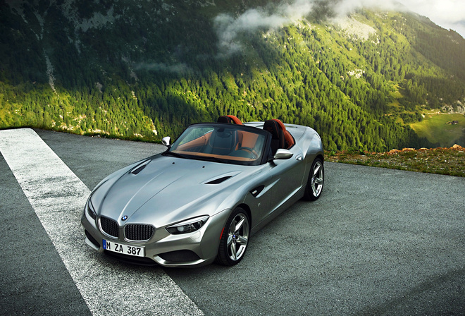 roadster, fog, zagato, silver, mountain, Bmw