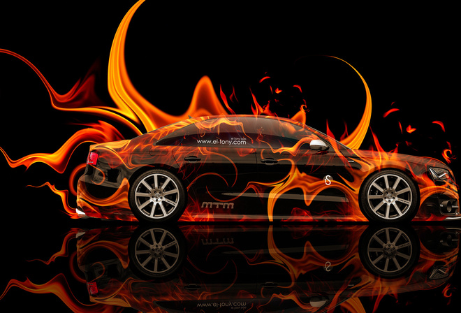 Tony Kokhan, Audi, S8, Biturbo, Fire, Car, Orange, Abstract, Black, Tuning, MTM, el Tony Cars, Photoshop, HD Wallpapers,  , , , ,  , , ,  , , , , , 2014, 