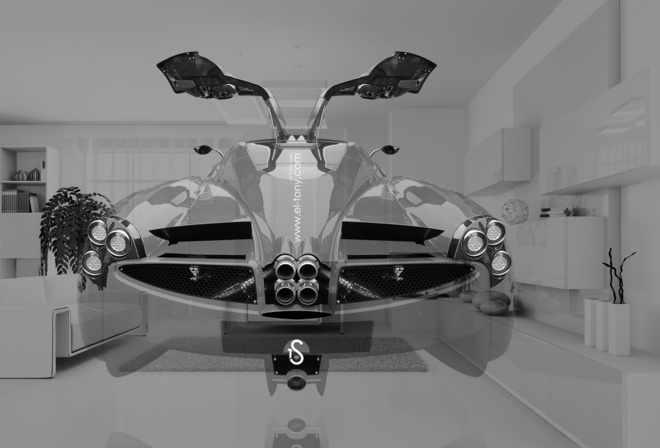 Tony Kokhan, Pagani, Huayra, Fantasy, Crystal, Home, Fly, Car, Open, Doors, Interior, Silver, Gray, Supercar, Crystal, el Tony Cars, Photoshop,  , , , , , , , , , , , , 