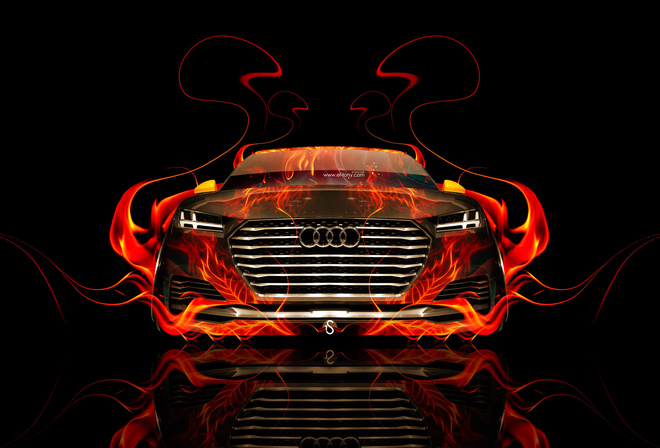 Tony Kokhan, Audi, TT, Offroad, Fire, Car, Crossover, Abstract, Black, Orange, Flame, el Tony Cars, HD Wallpapers, Photoshop, Art, Design,  , , , , , ,  , , , , , , , 