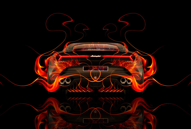 Tony Kokhan, Lamborghini, Asterion, Supercar, Hybrid, Back, Fire, Car, Abstract, Flame, Orange, Auto, HD Wallpapers, el Tony Cars, Photoshop, Design, Art, Style, Black,  , , , ,  , , , , 