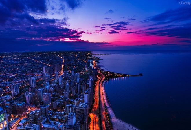 city, light, night, ship, water, reflextion