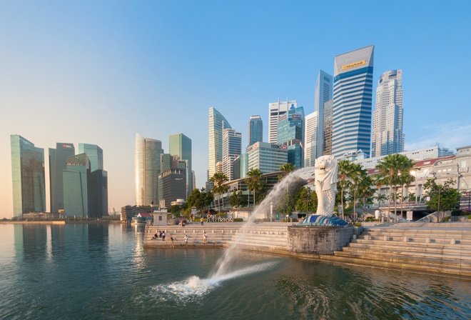 Merlion Fountain, Marina Bay, Singapore, , , , , , , 