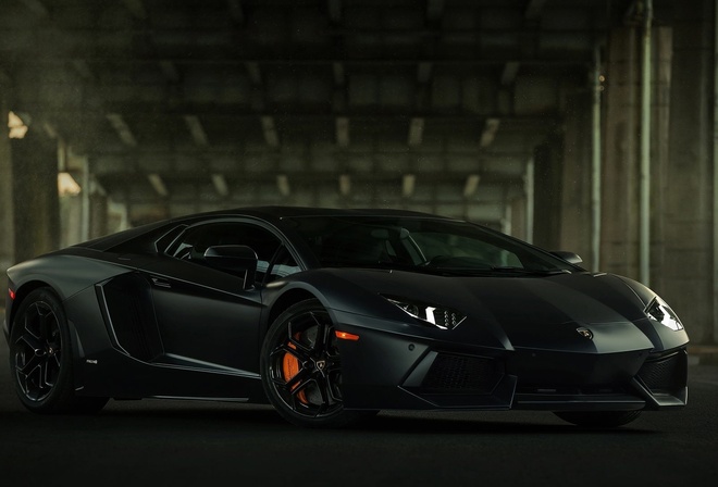 Lamborghini, Aventador, LP700-4, Black, Bridge, Brake, Supercar