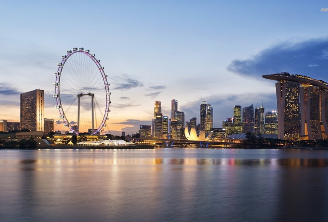 singapore, asian, building, water, wheel