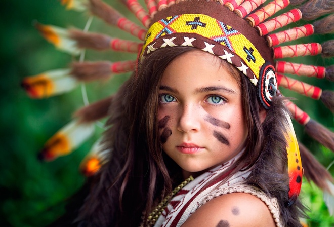 little, indian, face, girl