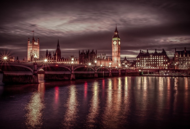 london, england, night, city