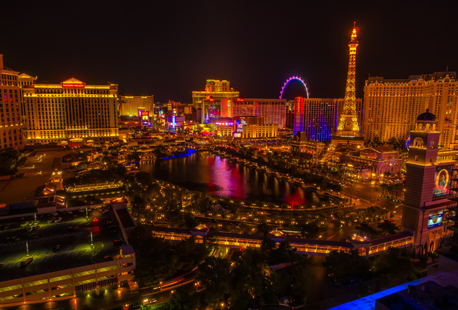 Las Vegas, Nevada, USA, night, lights, city