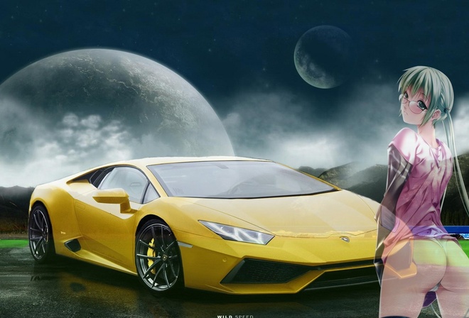 planets, girls, sexy girls, anime, cars, wheels, moons, lamborghinni