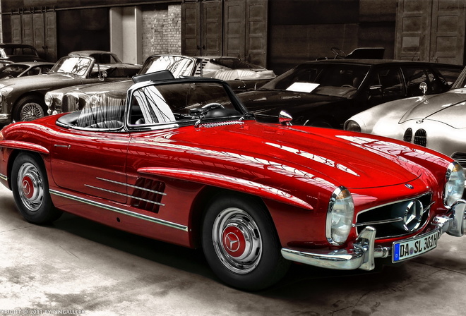 Mercedes Benz, 300, SL, Cabrio, red