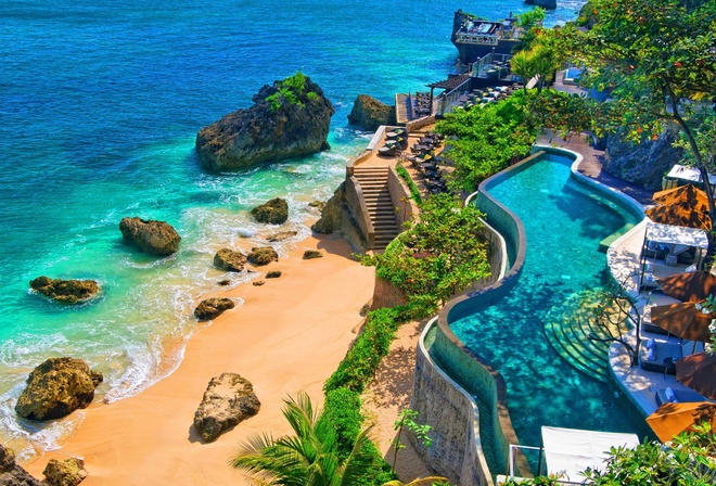 фото, отдых, Бали, пляж, отель, камни, курорт, красиво