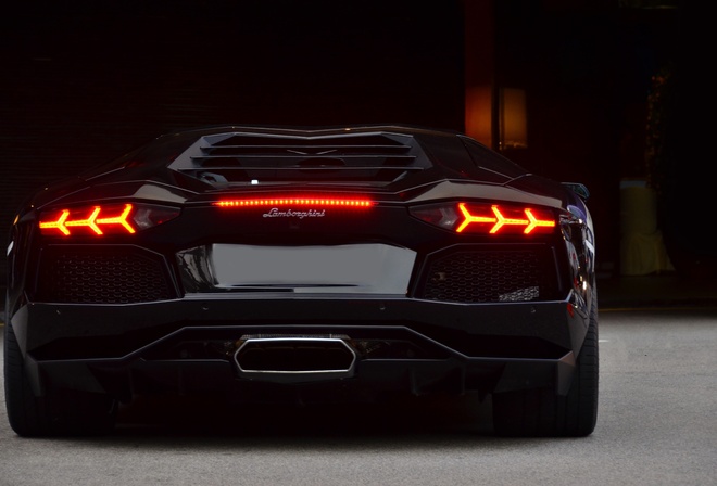 lp700-4, back, aventador, aventado, lamborghini, black