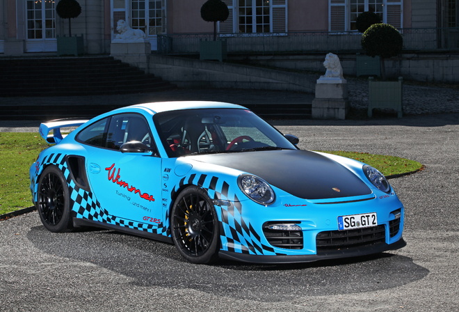 Porsche, 911, 997, GT2, RS, Фары, Голубой