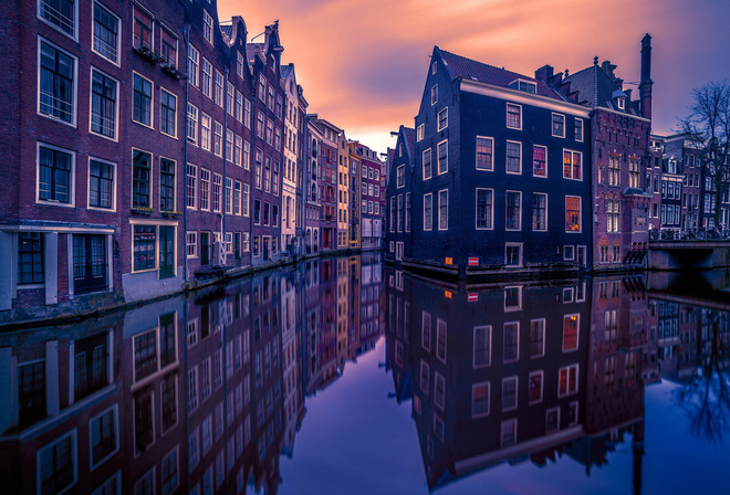 Amsterdam, Голландия, Амстердам, Нидерланды, Каналы