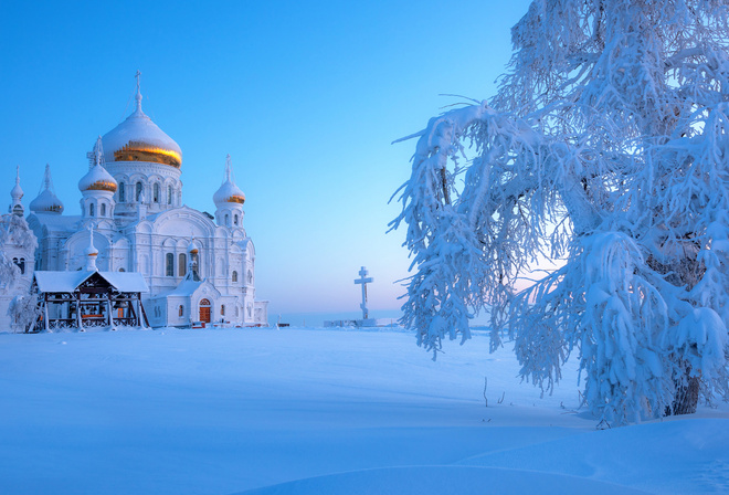 Белогорский монастырь, зима, природа, красиво