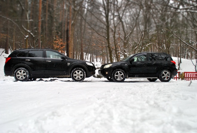 Chevrolet, Toyota, Winter, Forest