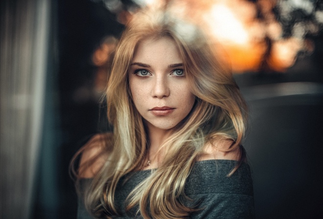 women, Martin Kuhn, face, blonde, portrait, glass