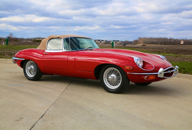 jaguar e type, car, jaguar