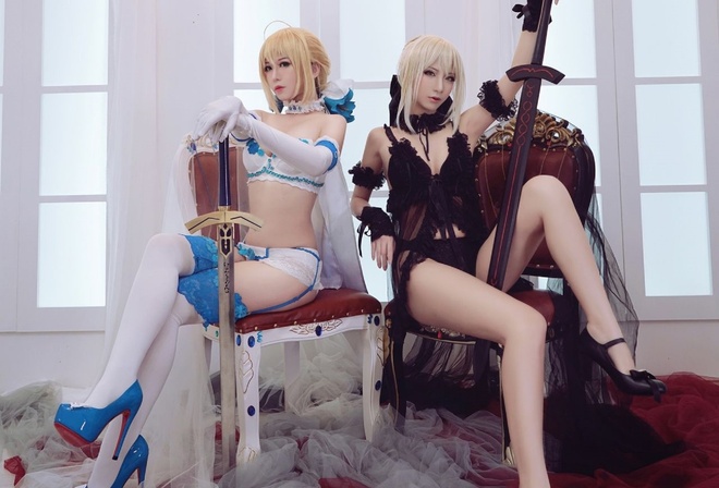 , , Cosplay, Anime, Saber, Blue