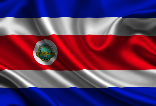 Коста-Рика, флаг, 3d, Costa-Rica, flag