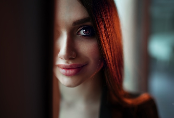 women, face, Ivan Gorokhov, portrait, smiling, depth of field