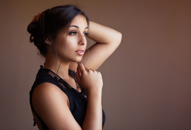 women, face, portrait, simple background