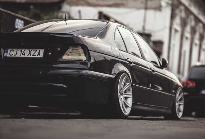 E 39, BMW, M5, black, Stance