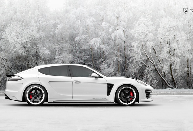 Porsche, Panamera, white