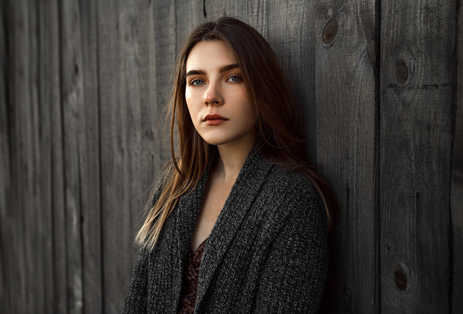 women, portrait, wood, face