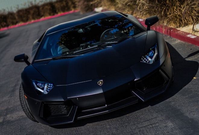 Lamborghini, Aventador, black
