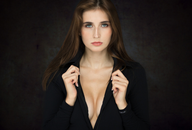 women, face, portrait, cleavage, boobs