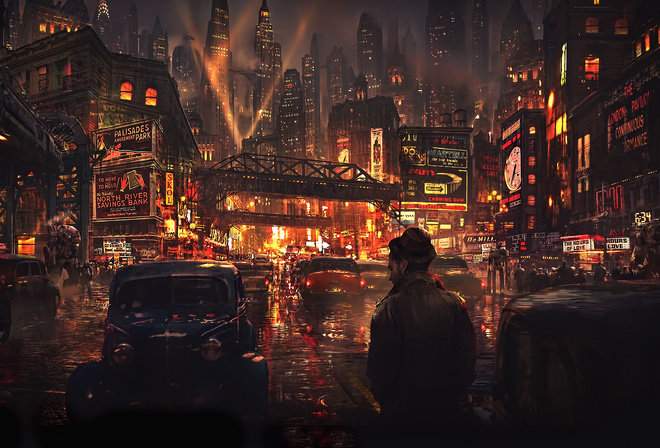 artwork, city, cyberpunk, 