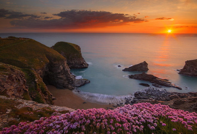 Bedrathian steps, Ocean, Rocks, Sea, Beach, Beach, England