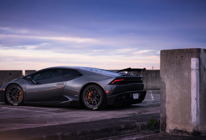 Lamborghini, Huracan, gray, supercar