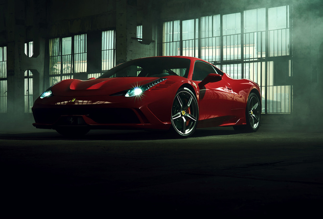 Ferrari, 458, red