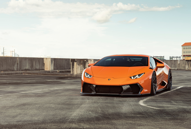 Orange, Lamborghini, Huracan