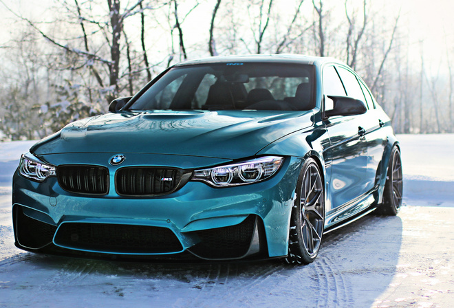 BMW, M3, F80, Sedan, Tuning, blue, sedan, winter, snow