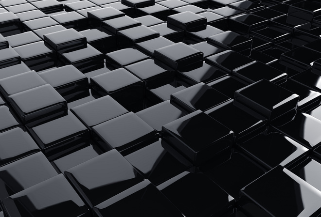 3d, black, cubes